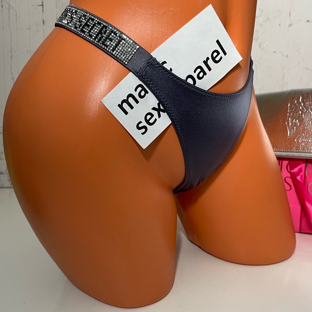 VS XS M L XL SHINE STRAP LOGO BOMBSHELL BRAZILIAN SNOOTH PANTY